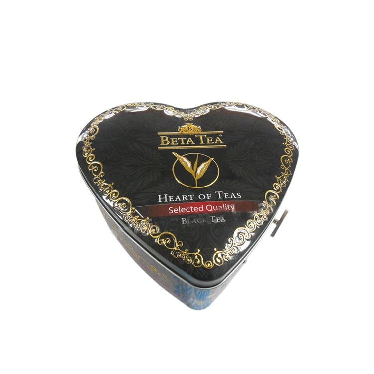 Elegant Heart Shape Metal Tea Tin Box for Flowering Tea Packaging with Music Box